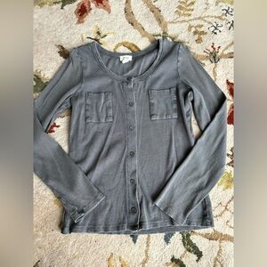 a.n.a. Gray Ribbed Top Pockets Medium